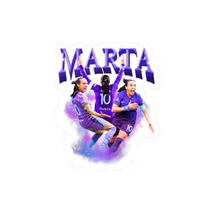 Adesivo Orgulho de Marta Orlando - Fãs de futebol da NWSL, decoração para casa, adesivos para carro, presente para atletas, arte de parede esportiva imagem 1