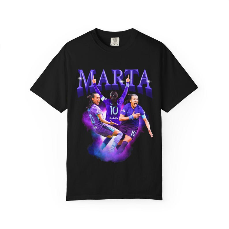 Marta Rolando Pride Fußball-Fans T-Shirt, Fußballfan-T-Shirt, Marta Fans, Damen Fußball, sportliche Kleidung, NWSL Ausrüstung Bild 2