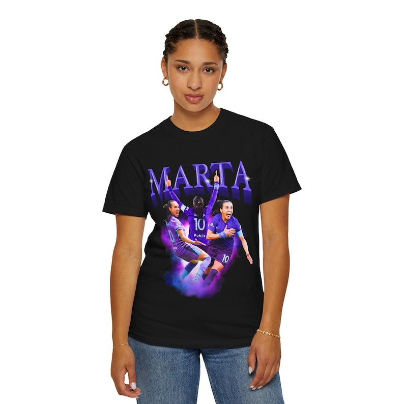 Marta Rolando Pride Fußball-Fans T-Shirt, Fußballfan-T-Shirt, Marta Fans, Damen Fußball, sportliche Kleidung, NWSL Ausrüstung Bild 7