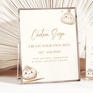 Little Dumpling Baby Shower Sign Template, Dim Sum Decorations, Printable Bao Decor, Dumpling Baby Shower Welcome Sign, Dumpling Party Decor