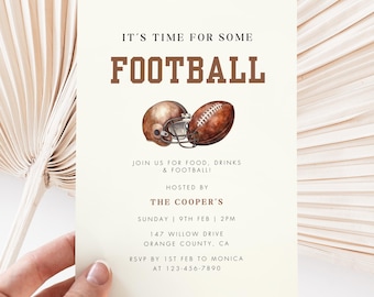 Editable Football Watch Party Invitation, Game Day Party Invite, American Football Party Invite, Football Party Template Digital Invitation