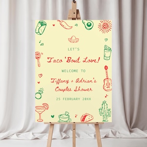 Taco Bout Love Welcome Sign, Fiesta Couples Shower, Mexican Bridal Shower Sign, Fiesta Engagement Party Poster, Cactus Wedding Shower A04