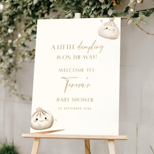 Little Dumpling Baby Shower Welcome Sign Template, Dim Sum Baby Shower Party Decorations, Dumpling Baby Shower Decorations, Bao Baby Shower