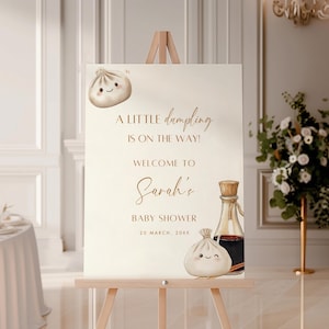 Editable Little Dumpling Baby Shower Welcome Sign Template, Gender Neutral Baby Shower Party Decor, Bao Baby Shower, Dim Sum Theme Banner