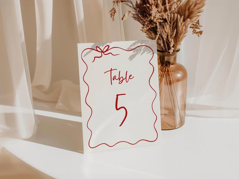 Italian Wedding Table Numbers Template, Hand Drawn Whimsical Table ...