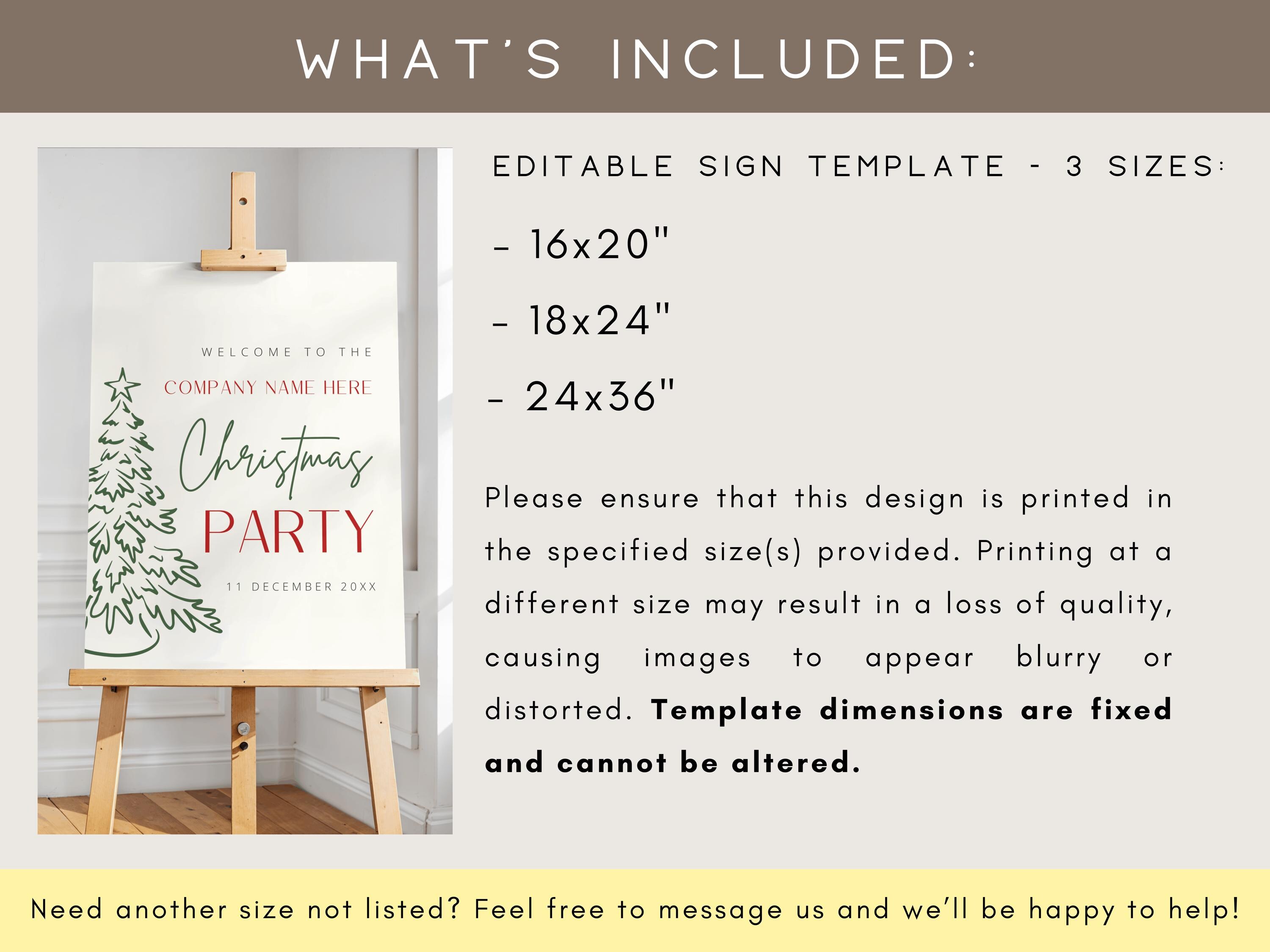 Company Christmas Party Welcome Sign, Corporate Christmas Party Sign ...