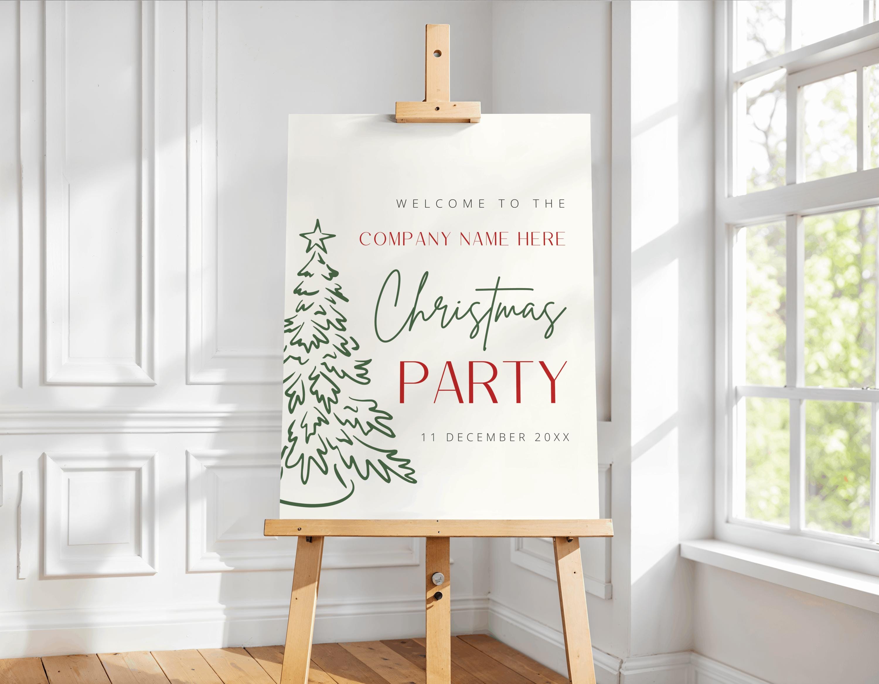 Company Christmas Party Welcome Sign, Corporate Christmas Party Sign ...