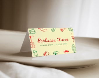 Editable Fiesta Food Labels, Mexican Tent Cards, Printable Buffet Card, Cinco De Mayo Party Decor, Mexican Food Tents, Taco Birthday A04