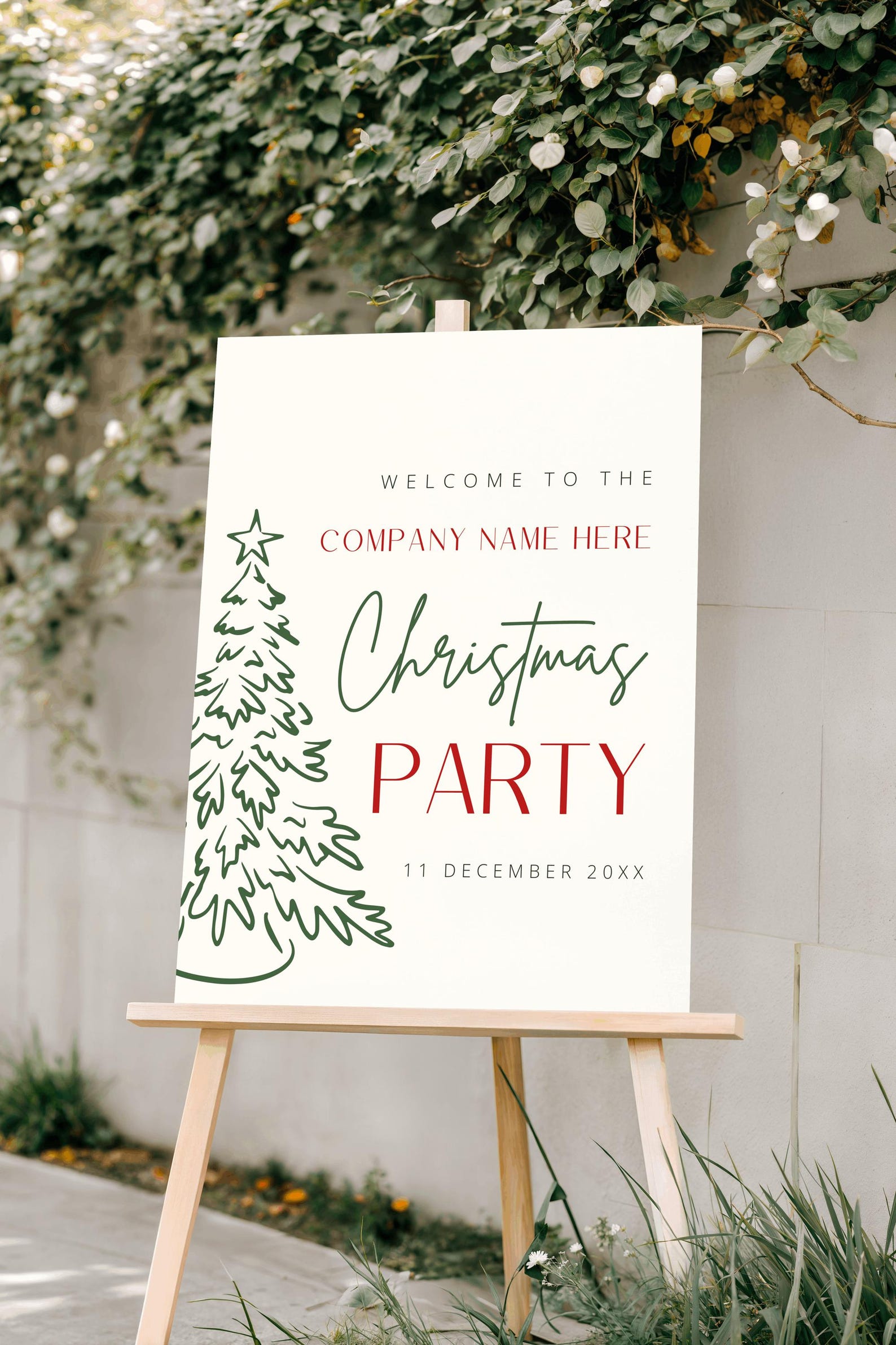 Company Christmas Party Welcome Sign, Corporate Christmas Party Sign ...