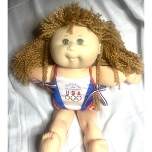 Cabbage Patch Kids OLYMPIKIDS Swimming Brown Hair special Olympics, 96 Green Eye