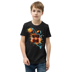 Born To Win Basketball Astronaut Dunking Youth Short Sleeve T-Shirt