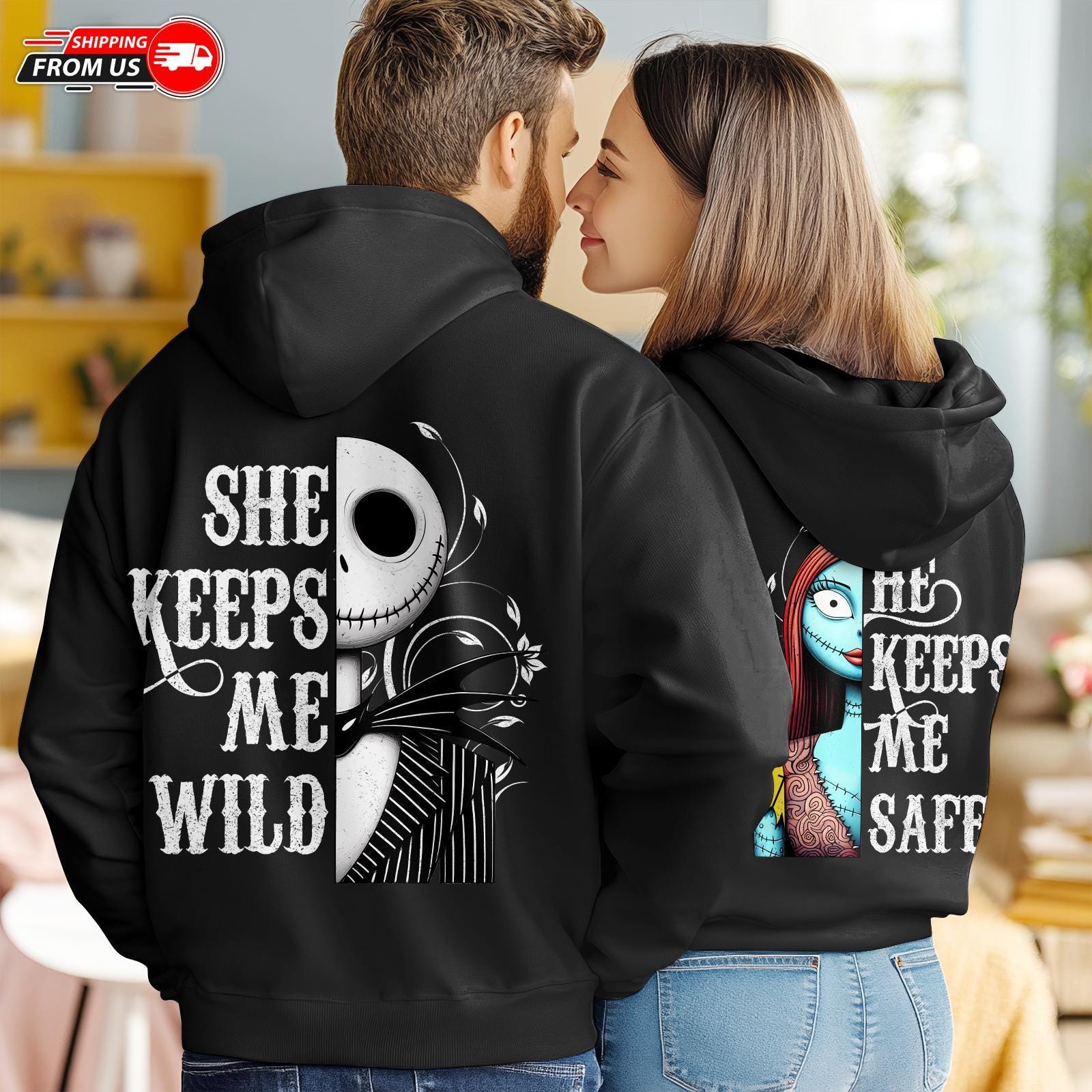 She Keeps Me Wild He Keeps Me Safe Hoodie Etsy
