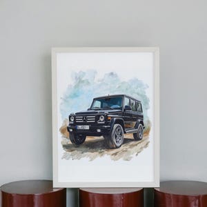 Mercedes G63 AMG Watercolor Print: Luxury Car Wall Art (Digital Download)
