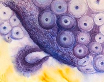 Abstract Watercolor Painting - Octopus #01
