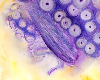 Abstract Watercolor Painting - Octopus #03