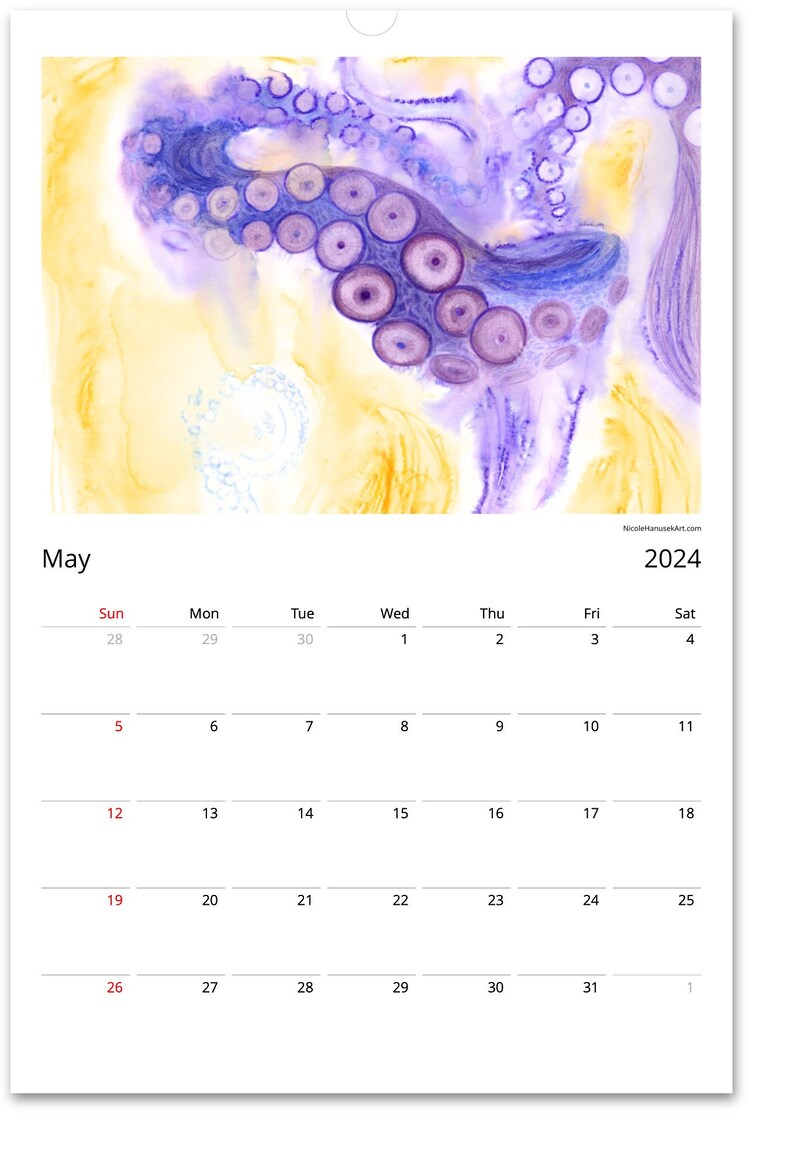 Octopus Calendar 2024 for Octopus Lovers Etsy