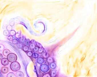 Octopus Art - Abstract Watercolor Painting - Octopus #05