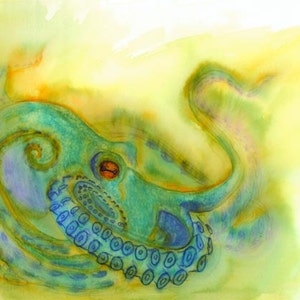 Blue Octopus Art Print image 1