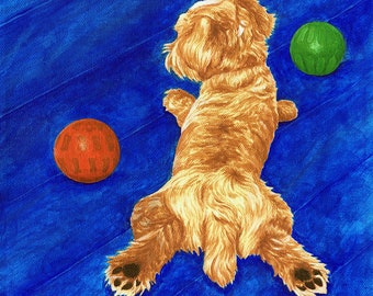 Gele hond artwork - dierlijke kunst schilderij