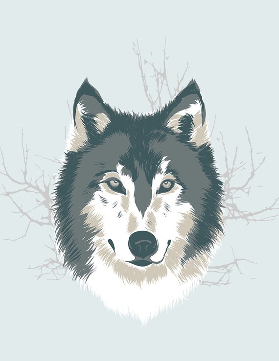 Wolf Illustration Art Print Drawing 8 5 X 11 Etsy