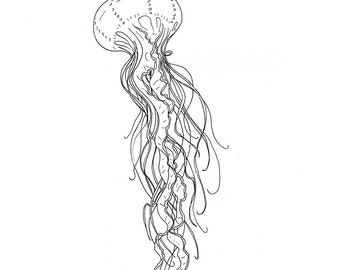 Jellyfish Sketch Print - No.201 Fast Jellyfish