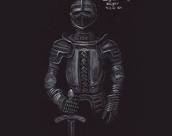 Medieval Knight Original Art Print - No.71 Knight