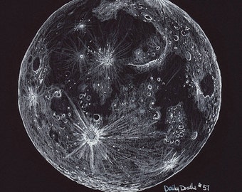 Maankunstdruk - nr. 57 De maan
