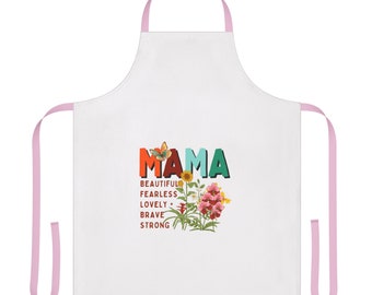 Apron, 5-Color Straps (AOP) mothers day gift, kitchen accessories,mom gift, gift for wife,gift for momma