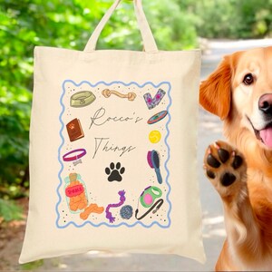 Personalized dog mom tote bag, dog essentials tote bag, gift for dog moms, gift for dog lovers, personalized pet gift, gift for pet lovers