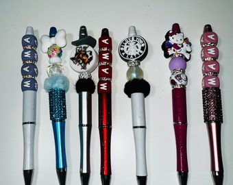 Beaded pens, wristlets, keychains