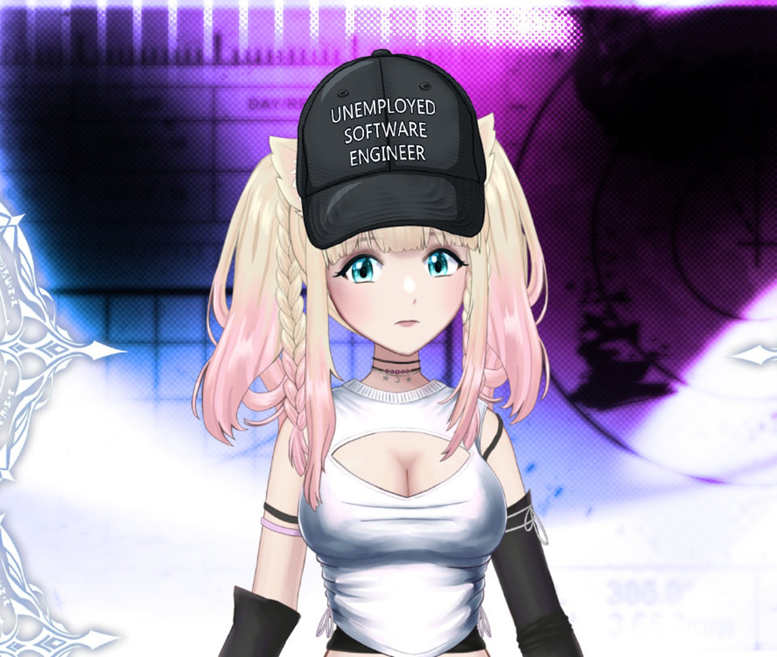 Unemployed Software Engineer Parody Hat Vtuber Digital Item Asset for ...