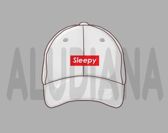 Supremely Sleepy Parodie Hat VTuber Digitales Objekt zum Streamen PNG Sofortiger Download Prop