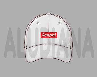 Höchst Senpai Parodie Hut VTuber Digital Artikel Objekt für PNG Sofort-Download