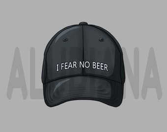 I Fear No Beer Parodie Hut VTuber Digitaler Gegenstand PNG Sofort Download