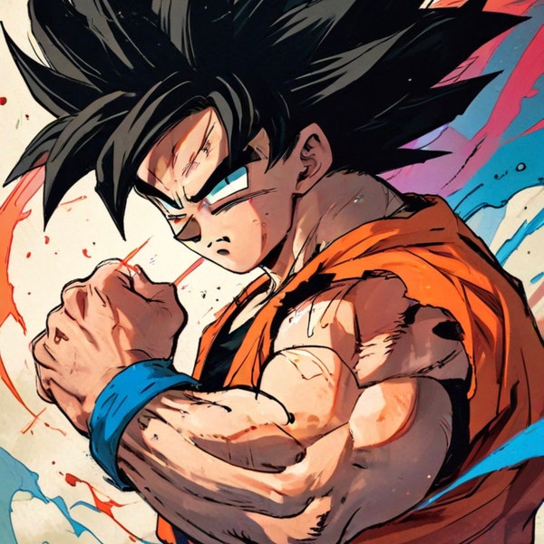 Grafica anime digitale di Son Goku