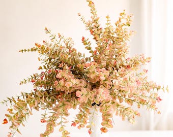 31” Real Touch Eucalyptus in Sage Green w Burgundy detail| Faux Fall Greenery, DIY Centerpiece |Florals |Wedding| Home Decorations