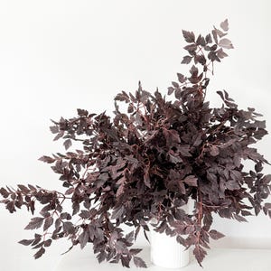 Cimicifuga de 45 cm en color ciruela oscuro, follaje otoñal artificial, centro de mesa DIY, arreglos florales, decoración para bodas, hogar y regalos para ella.