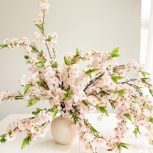 39&quot; Artificial Cherry Blossom branch in Light Pink, Faux Spring Flowers, DIY Centerpiece |Florals |Wedding| Home Decor| Gifts For Her