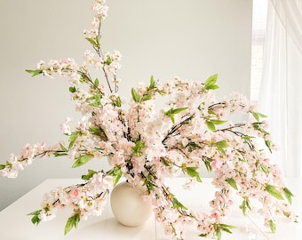 39" Artificial Cherry Blossom branch in Light Pink, Faux Spring Flowers, DIY Centerpiece |Florals |Wedding| Home Decor| Gifts For Her