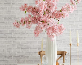 Ramo de flor de cerejeira artificial de 39&quot; em rosa blush, flores artificiais de primavera, peça central faça você mesmo | Florais | Casamento | Decoração para casa | Presentes para ela