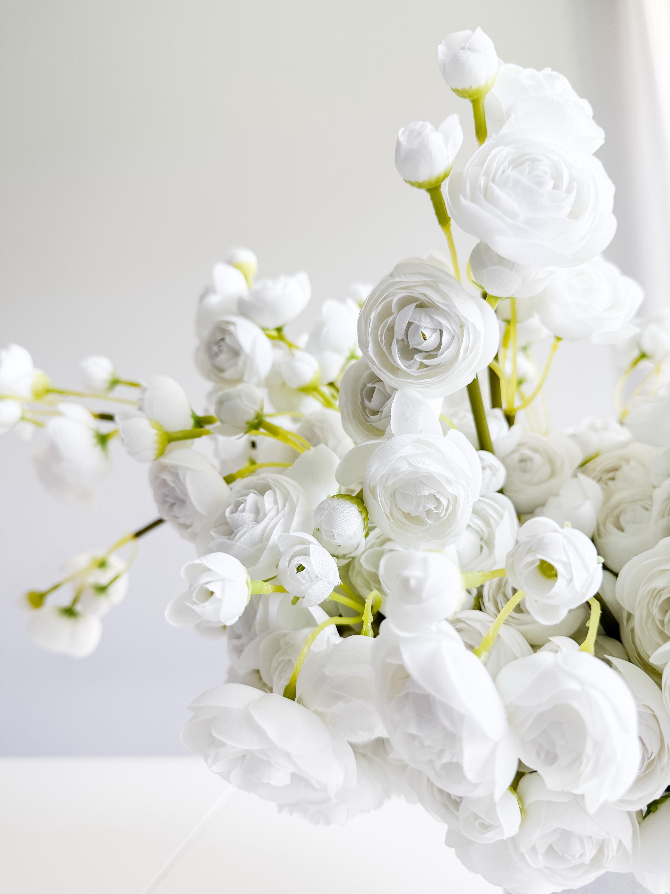 White Fake Ranunculus 10