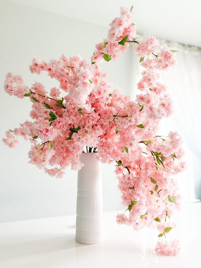 39" Artificial Cherry Blossom Branch in Blush Pink, Faux Spring Flowers, DIY Centerpiece | Florals |Wedding| Home Decorations |Gifts For Her image 2