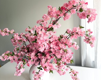 36" Artificial Cherry Blossom branch in Pink, Faux Spring Flowers, DIY Centerpiece |Florals |Wedding| Home Decor| Gifts For Her