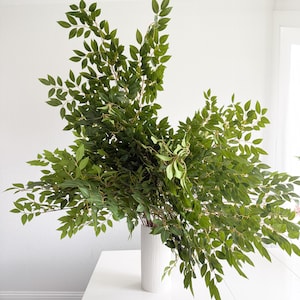 34&quot; Large size Artificial Greenery Branch in Green, Faux Spring Foliage, DIY Centerpiece | Florals | Wedding | Home Decorations
