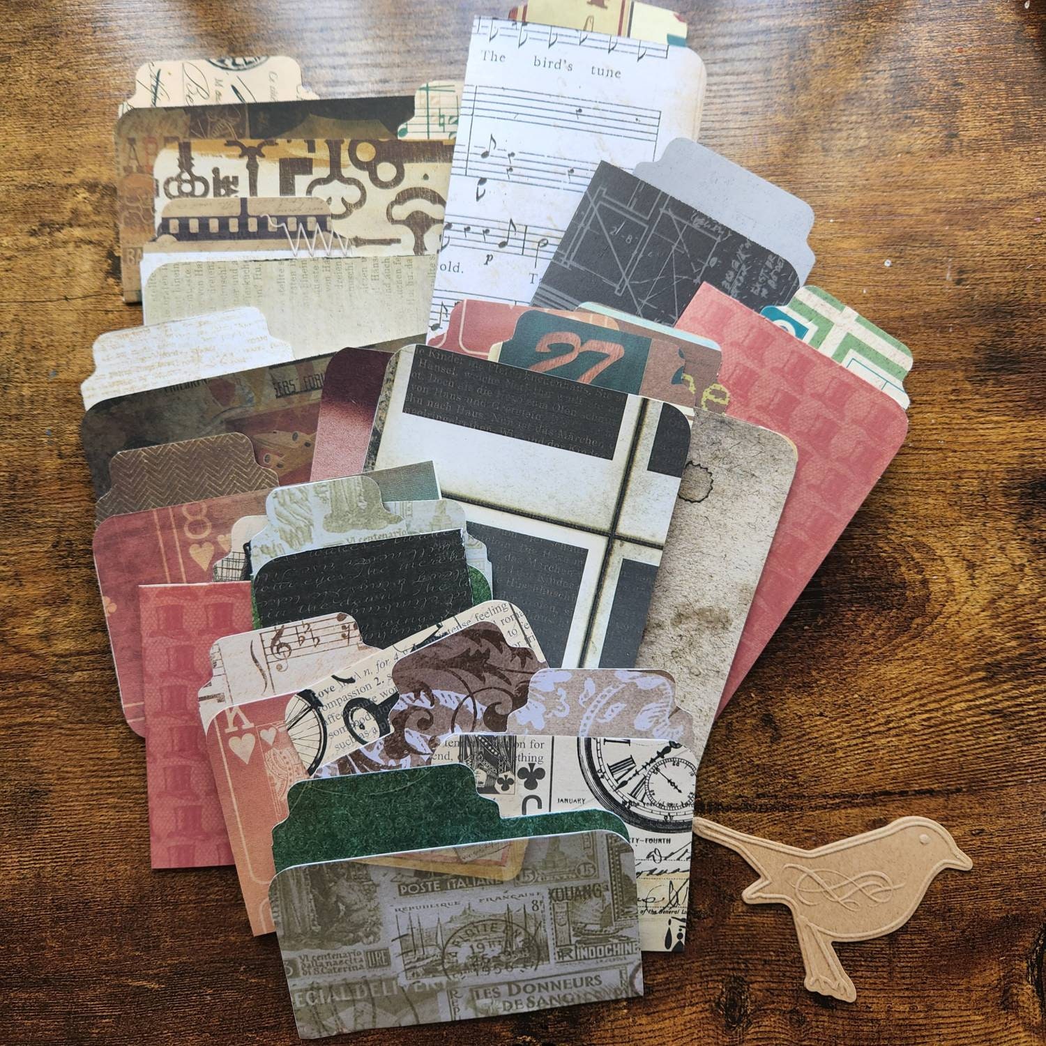 Rustic File Folder Vintage Rustic Style Mini Folder File Slide Specimen Fun Pack 12 Count ...