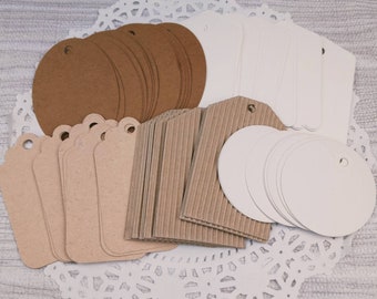 16 Neutral Paper Tag Mixed Pack FREE SHIPPING