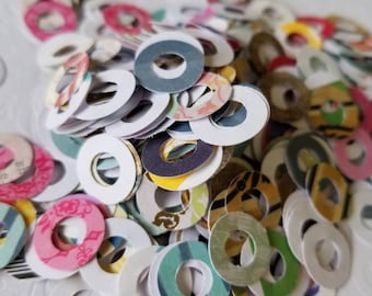 60 Paper Hole Reinforcers Die Cut Printed Paper Craft Scrapbook Embellishments