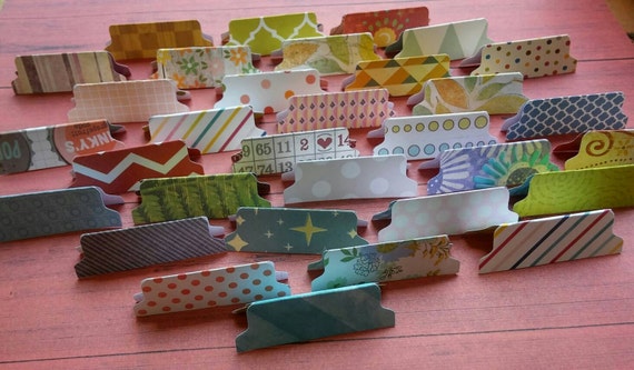 24 File Folder Die Cuts File Tab Paper Punch Divider Tabs Make Your Own  Embellishments 