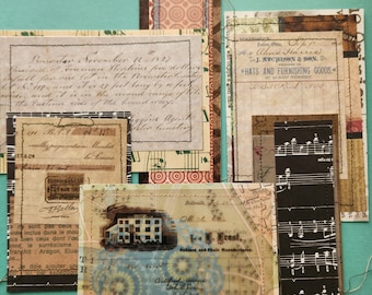 Conjuntos de enfeites de retalhos costurados em estilo rústico vintage com bolsos dobrados