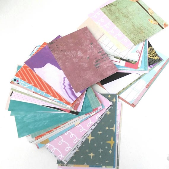 2 5 X 3 5 Printed Cardstock Paper Scraps Blank Atc Artist Etsy